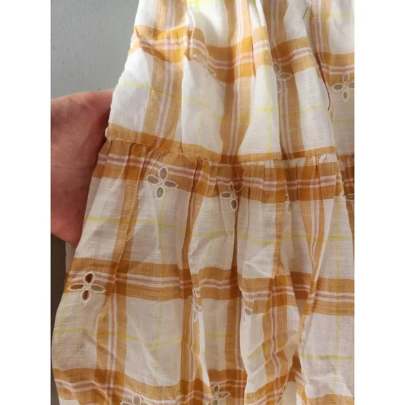 NWT Anthropologie Puff-Sleeve Eyelet Midi Dress Size SP Petites Yellow #9H414 - Picture 10 of 13